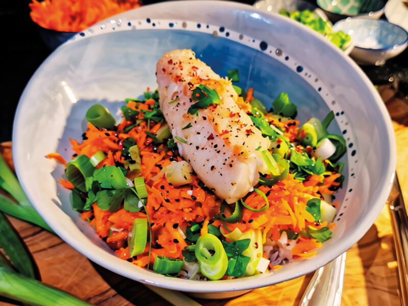 Asian bowl with cod