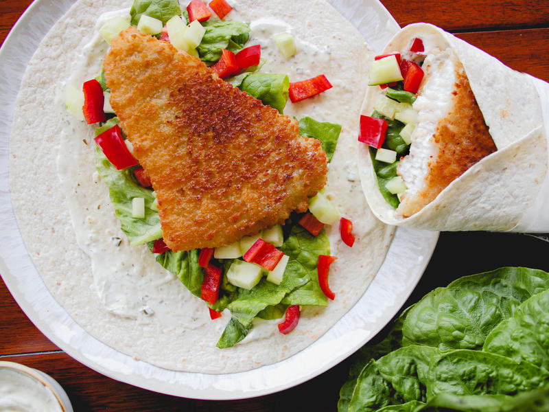 Baked fish in wrap